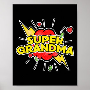 Poster Super-Avó Super-Herói - Dia de as mães da Vovó