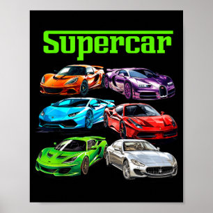 Poster Super Carro Cara Legal de Carros Srts Corredor Fã