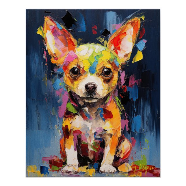 Póster Super Cute Chihuahua Dog Puppy 005 - Xeno Lucilfer (Frente)