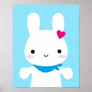 Póster Super Cute Kawaii Bunny