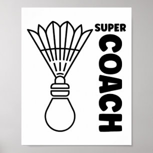 Poster Super Formador Badminton Esporte Simples Badminton