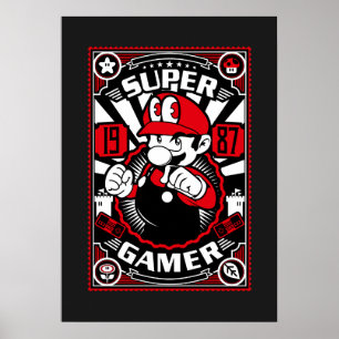Poster Super Gamer Jogos Retrô