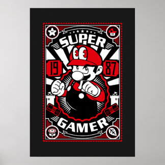 Poster Super Gamer Jogos Retrô