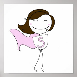 Póster Super Girl Brunette