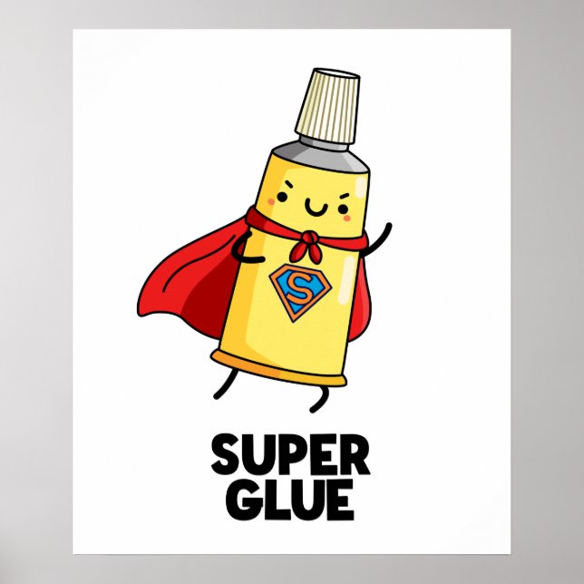Poster Super Glue Funny Super Hero Pun (Frente)