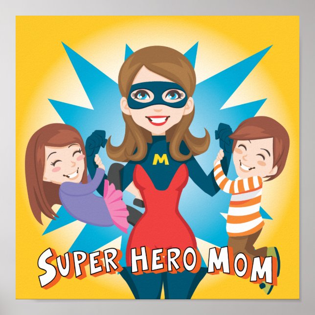 Póster Super Hero Mãe (Frente)