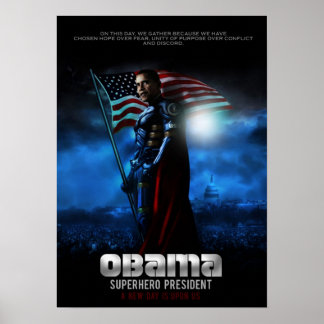 POSTER Super Hero Presidente do OBAMA