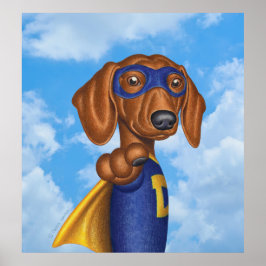Poster Super-herói bonito Dachshund