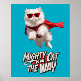 Poster Super-herói branco persa