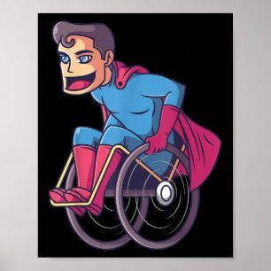 Poster Super-herói em cadeira de rodas I Amputeia Deficiê