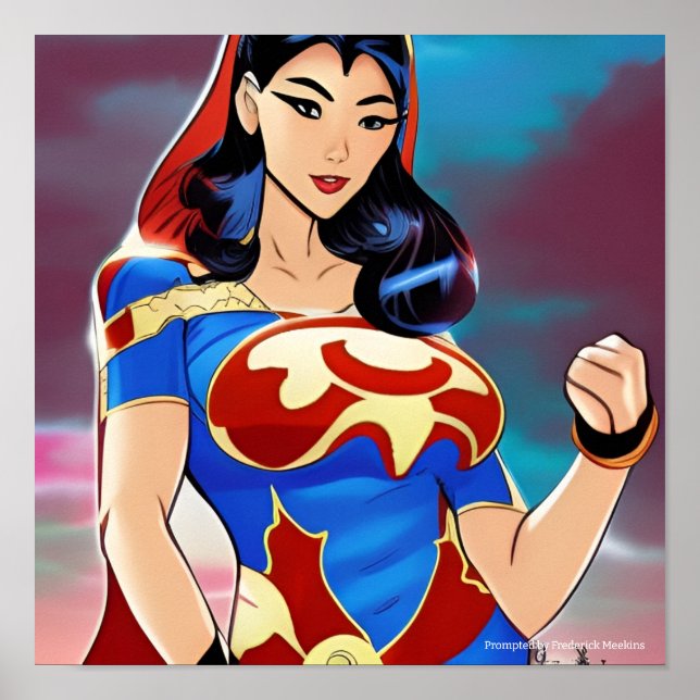 Poster Super-herói feminino (Frente)