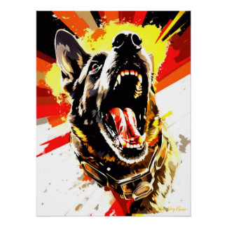 Póster Super-herói German shepherd Cão 01 - Ignacio Juiz