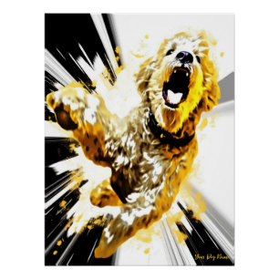 Póster Super-herói Goldendoodle Dog 01 - Ignacio Juiz
