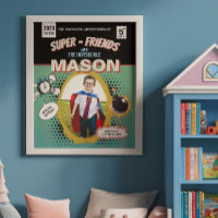 Super-herói Retro Comic Totalmente Personalizado