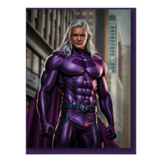 Póster Super-herói Roxo: Fantasia Urbana