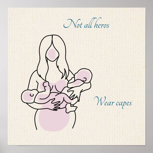 Poster Super-herói Twin Mãe (Frente)