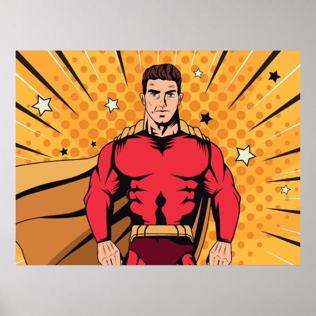 Poster Super-herói vermelho (Frente)