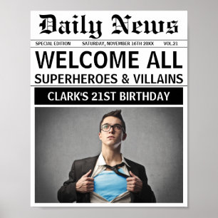 Poster Super-heróis e Festas de aniversário de Villains b