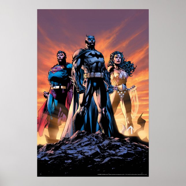 Poster Super-homem, Batman e Trindade Maravilha (Frente)