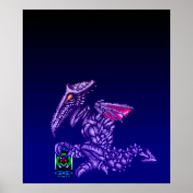 Poster Super Metroid Ridley SNES (Frente)