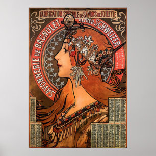 PÓSTER SUPER SIZE-ALPHONSE MARIA MUCHA-SAVONNERIE DE BAGN