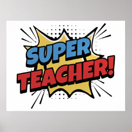 Poster Super Teacher Comic Style