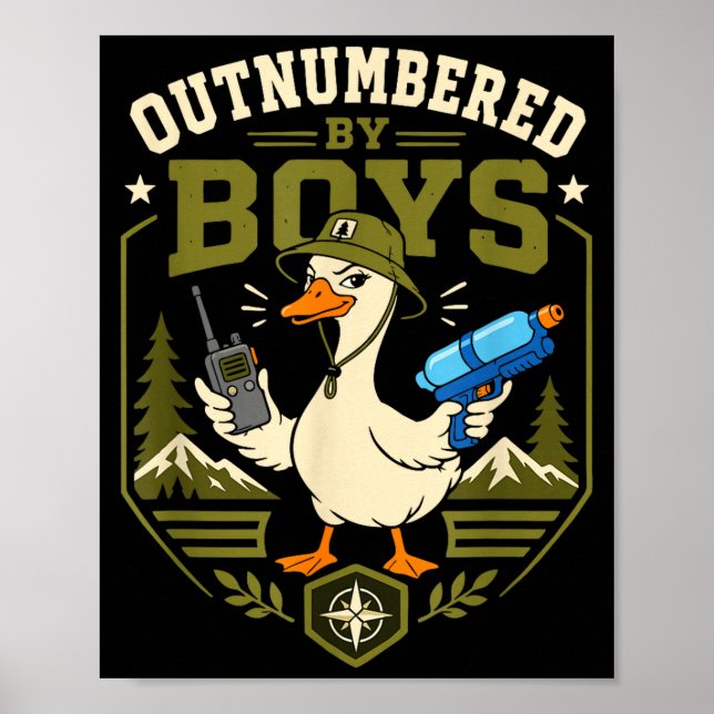 Poster Superada em número pelos meninos, mãe engraçada de (Frente)
