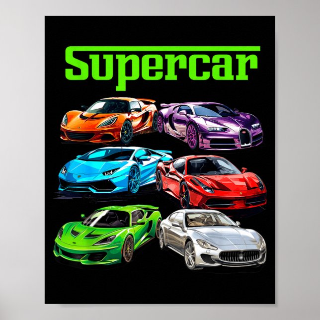 Poster Supercar Cool Car Guy Srts Racing Fan Graphic Men  (Frente)