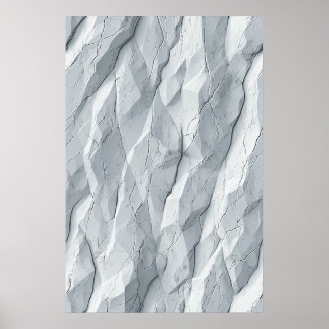 Poster Superfície amassada facetada: Geometria Da Abstrat (Frente)