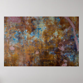 Poster Superfície de madeira castanha e rosa