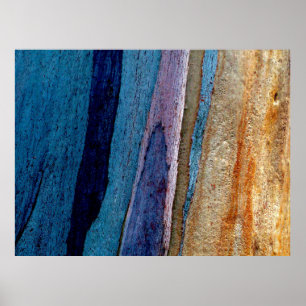 Poster Superfície pintada de cor azul e castanha