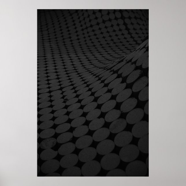 Poster Superfície pontilhada em preto e cinza (Frente)