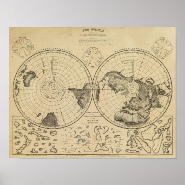 Poster Superfície terrestre mundial (Frente)