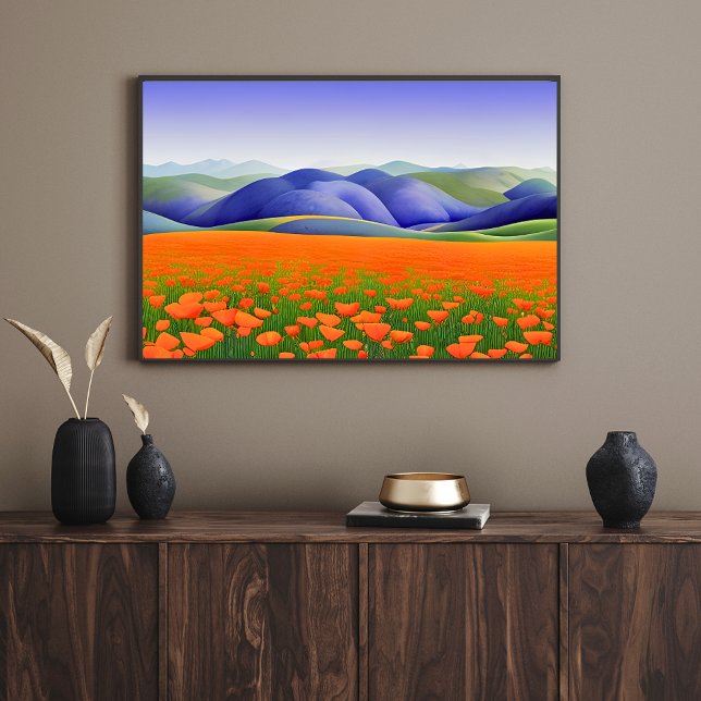 Poster Superflores | Paisagem de Poppies Surreais (Criador carregado)