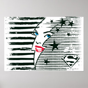 Póster Supergirl Relâmpago com Rosto