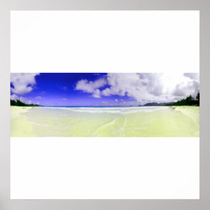 Poster superior panorâmico da praia dos foles