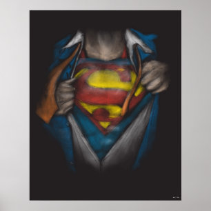 Poster Superman Desenho de Revenda do Tórax Colorido