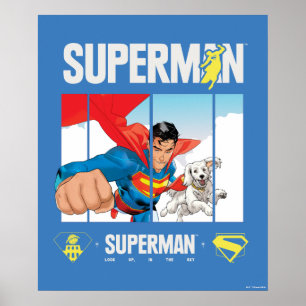 Poster Superman e Krypto Tomar Voo