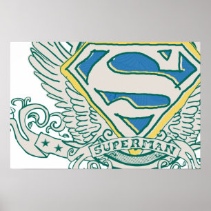 Poster Superman Estilizado Logotipo de repouso esboçado