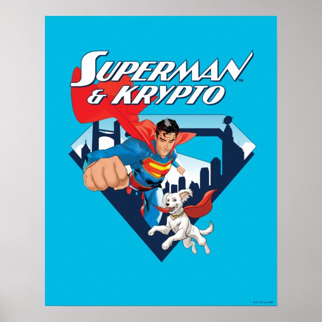 Poster Superman & Krypto Soar (Frente)