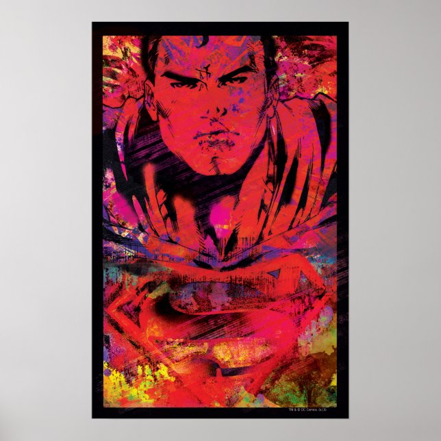 Póster Superman Red Grunge (Frente)