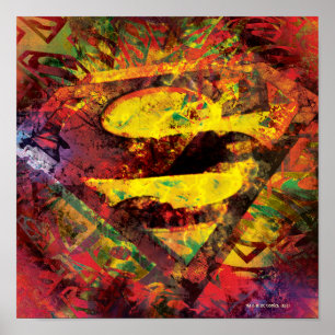 Póster Superman S-Shield Logotipo Grunge