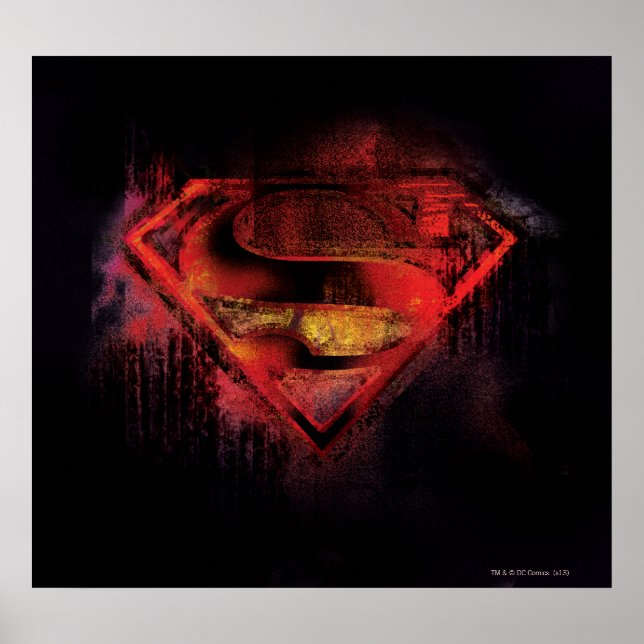 Póster Superman S-Shield | Logotipo pintado (Frente)