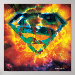 Poster Superman S-Shield Peace Stamped Logo