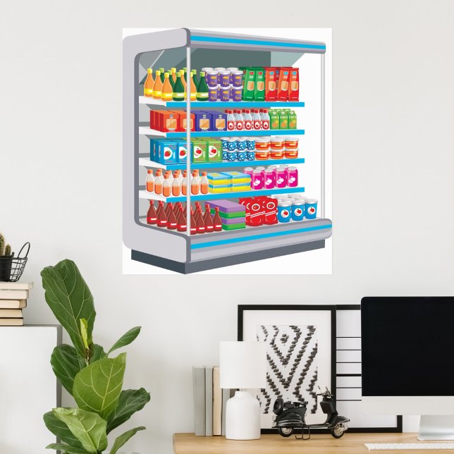 Poster Supermarket Dairy Fridge (Criador carregado)