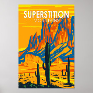 Poster Superstição Monta Arizona Vintage