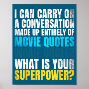 Poster Superwer engraçado. Conversa de Citações de Filmes