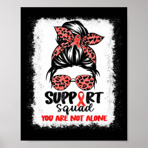 Poster Suportar Cancer A de sangue do Guerreiro Vermelho 