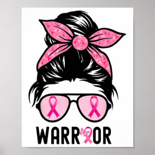 Poster Suportar Cancer da Mama do Guerreiro Rosa-Rosa-Tro