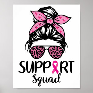 Poster Suportar Cancer de Mama Rosa Colmeia-Leopard-Cheia